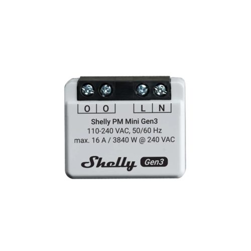 Shelly PM Mini Gen3, WiFi + Bluetooth modul, fogyasztásméréssel