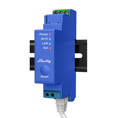 Shelly PRO 1 DIN-sínre szerelhető WiFi + Ethernet + Bluetooth, 16A modul, feszültségmentes kapcsolásra is