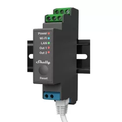   Shelly PRO 2 DIN-sínre szerelhető, 2 áramkörös, WiFi + Ethernet + Bluetooth modul, feszültségmentes kapcsolásra is