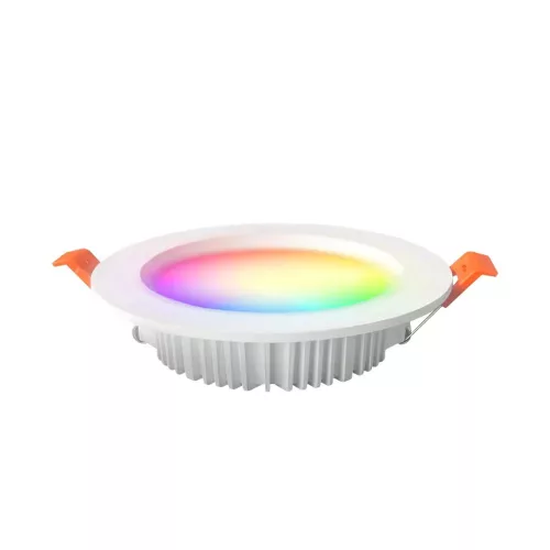 Gledopto GL-D-015P Zigbee Pro (Zigbee 3.0 + RF vevős) okos süllyesztett RGBCCT LED spot lámpa (900 lumen, IP40), fehér kerettel, extra lapos kivitel