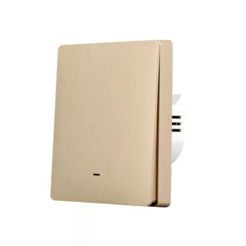 SmartWise B61 UNI Zigbee 3.0 + RF, univerzális bekötésű, 1 áramkörös, fizikai nyomógombos okos villanykapcsoló, arany színű
