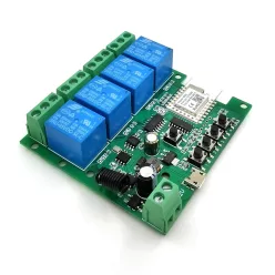   SmartWise 5V-32V négy áramkörös, Zigbee + RF NO/NC okosrelé