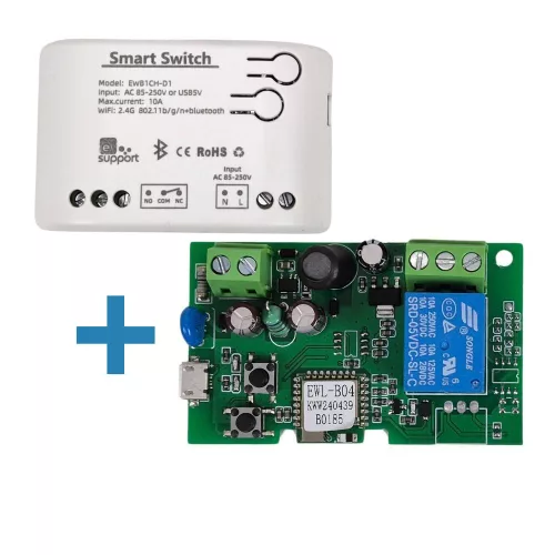 SmartWise 85V-250V AC egy áramkörös, Wi-Fi+Bluetooth NO/NC okosrelé