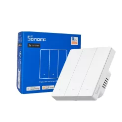   Sonoff SwitchMan M5 Wi-Fi / Matter 3 áramkörös, okos villanykapcsoló, fehér (M5-3C-86W)
