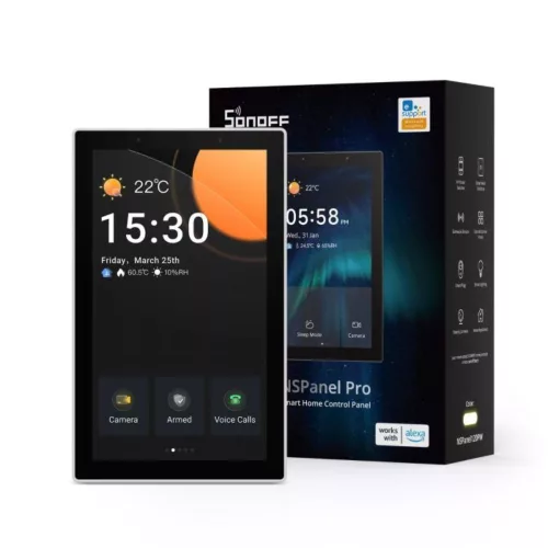 Sonoff NSPanel Pro 120, érintőképernyős vezérlőpanel, Zigbee és eWeLink-Remote hub, fehér