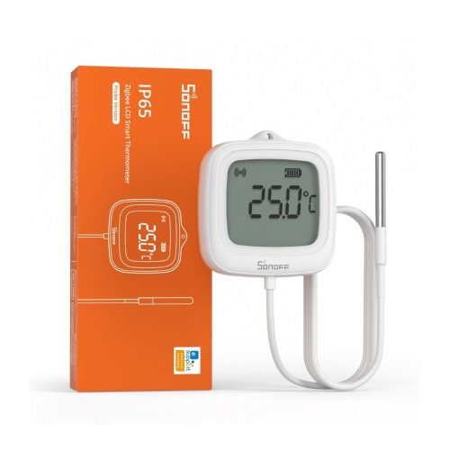 SONOFF SNZB-02LD Zigbee 3.0 vezeték nélküli, LCD kijelzős, érzékelőszondás IP65 kültéri hőmérő