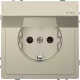 MERTEN 2P+F csatlakozóaljzat, biztonsági zsaluval, csapófedéllel, rugós, 16A, IP44, System-D, szahara