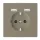 MERTEN 2P+F aljzat, biztonsági zsaluval, A+A USB töltővel, rugós, 16A / 2.4A, System-D, szahara