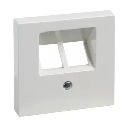   MERTEN Fedlap, 2xRJ45 aljzathoz, döntött, System-M, polárfehér