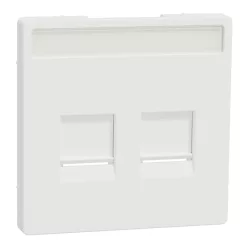   MERTEN Fedlap, 2xRJ45 moduláris betétekhez, feliratozható, System-D, mattfehér