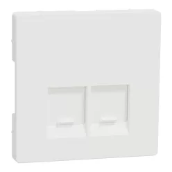 MERTEN Fedlap, 2xRJ45 aljzathoz, System-D, mattfehér