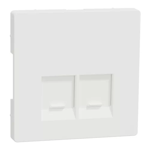 MERTEN Fedlap, 2xRJ45 aljzathoz, System-D, mattfehér