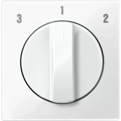   MERTEN Fedlap, forgatógombos ventilátor kapcsolóhoz, System-M, polárfehér