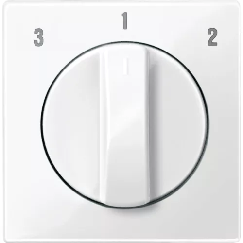 MERTEN Fedlap, forgatógombos ventilátor kapcsolóhoz, System-M, polárfehér