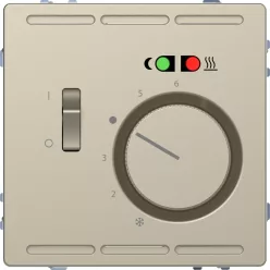   MERTEN Padlótermosztát, kapcsolóval, 250 V, 10A, System-D, szahara