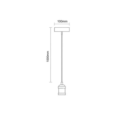 Foglalat E27 / 1m / króm / fényes fekete - BH622B