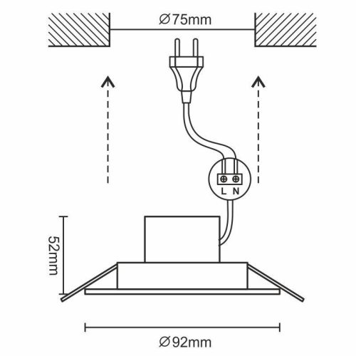 LED fény 7W / IP44 / DR01 / SMD / 3000K / SI - LDL143/S