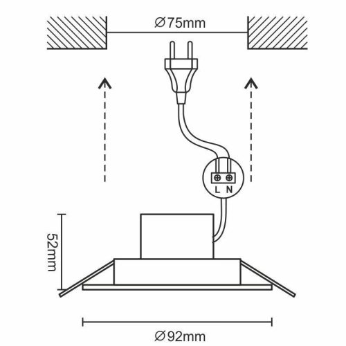 LED fény 7W / IP44 / DR01 / SMD / 3000K / WH - LDL143