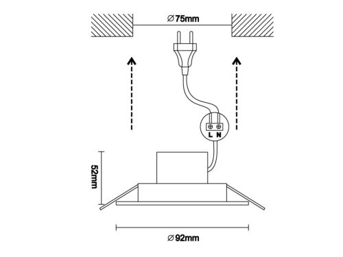 LED fény 7W / IP44 / DR01 / SMD / 4000K / SI - LDL153/S