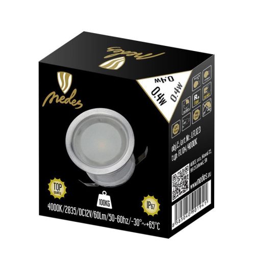 LED padlóvilágítás 0,4W / IP67 FL104 / 4000K - LFL123