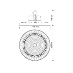   LED csarnokvilágítás High Bay UFO 150W / IP65 / 5000K / 0-10V - LU422/1