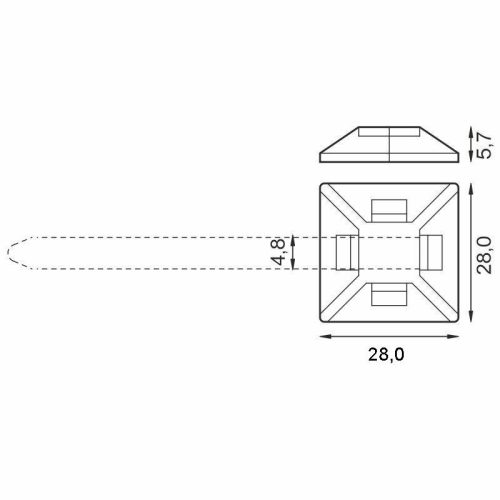 Öntapadós szalagtartó max 4,8mm természetes 100db - TMA2828