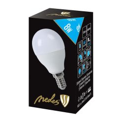 LED izzó 8W - G45 / E14 / SMD / 6500K - ZLS804