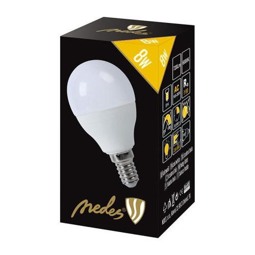 LED izzó 8W - G45 / E14 / SMD / 3000K - ZLS814