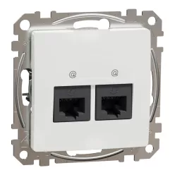 Schneider SEDNA 2xRJ45 Cat5e UTP aljzat, fehér