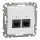 Schneider SEDNA 2xRJ45 Cat5e UTP aljzat, fehér