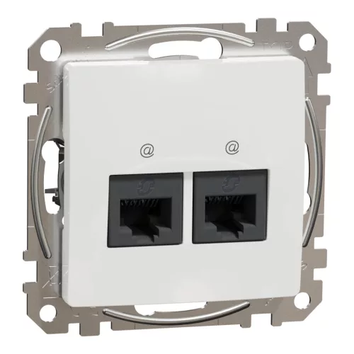 Schneider SEDNA 2xRJ45 Cat5e UTP aljzat, fehér