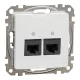Schneider SEDNA 2xRJ45 Cat5e UTP aljzat, fehér