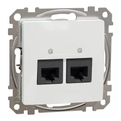 Schneider SEDNA 2xRJ45 Cat6 UTP aljzat, fehér