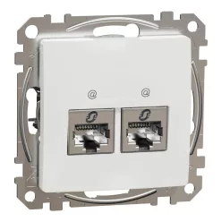Schneider SEDNA 2xRJ45 Cat6 STP aljzat, fehér
