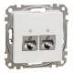 Schneider SEDNA 2xRJ45 Cat6 STP aljzat, fehér
