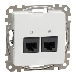 Schneider SEDNA 2xRJ45 Cat6A UTP aljzat, fehér
