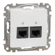 Schneider SEDNA 2xRJ45 Cat6A UTP aljzat, fehér
