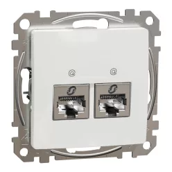 Schneider SEDNA 2xRJ45 Cat6A STP aljzat, fehér
