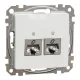Schneider SEDNA 2xRJ45 Cat6A STP aljzat, fehér