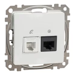 Schneider SEDNA RJ11/RJ45 Cat6 UTP kombinált aljzat, fehér