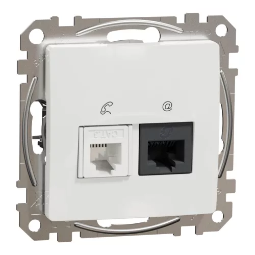 Schneider SEDNA RJ11/RJ45 Cat6 UTP kombinált aljzat, fehér