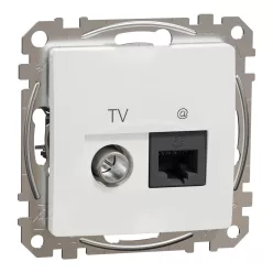 Schneider SEDNA TV/RJ45 Cat6 UTP kombinált aljzat, fehér