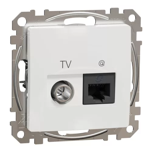 Schneider SEDNA TV/RJ45 Cat6 UTP kombinált aljzat, fehér