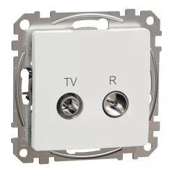 Schneider SEDNA TV/R aljzat, végzáró, 4 dB, fehér