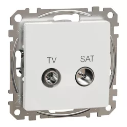 Schneider SEDNA TV/SAT aljzat, átmenő, 7 dB, fehér