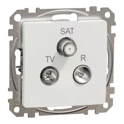 Schneider SEDNA TV/R/SAT aljzat, átmenő, 7 dB, fehér