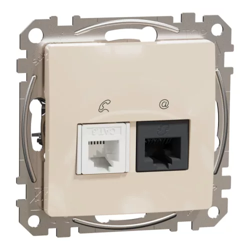 Schneider SEDNA RJ11/RJ45 Cat6 UTP kombinált aljzat, bézs