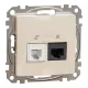 Schneider SEDNA RJ11/RJ45 Cat6 UTP kombinált aljzat, bézs