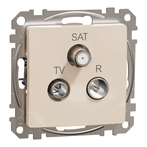 Schneider SEDNA TV/R/SAT aljzat, végzáró, 4 dB, bézs