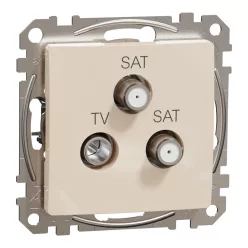 Schneider SEDNA TV/SAT/SAT aljzat, végzáró, 4 dB, bézs